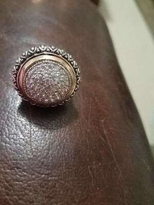 Neu Unisex zweifarbiger Ring Sterlingsilber 925 mit Marcasit