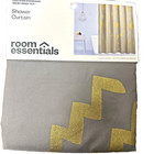 NWT Room Essentials Fabric Shower Curtain celestial metallic 72x72