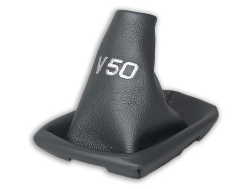 PARA VOLVO V50 BOTAS DE CAMBIO DE MARCHAS GAITER CUERO GRIS BORDADO V50 + MARCO - Imagen 2 de 6