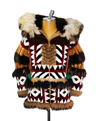 NEW 32500 $ DSQUARED2 Luxury Woman *REAL FUR***** Coat