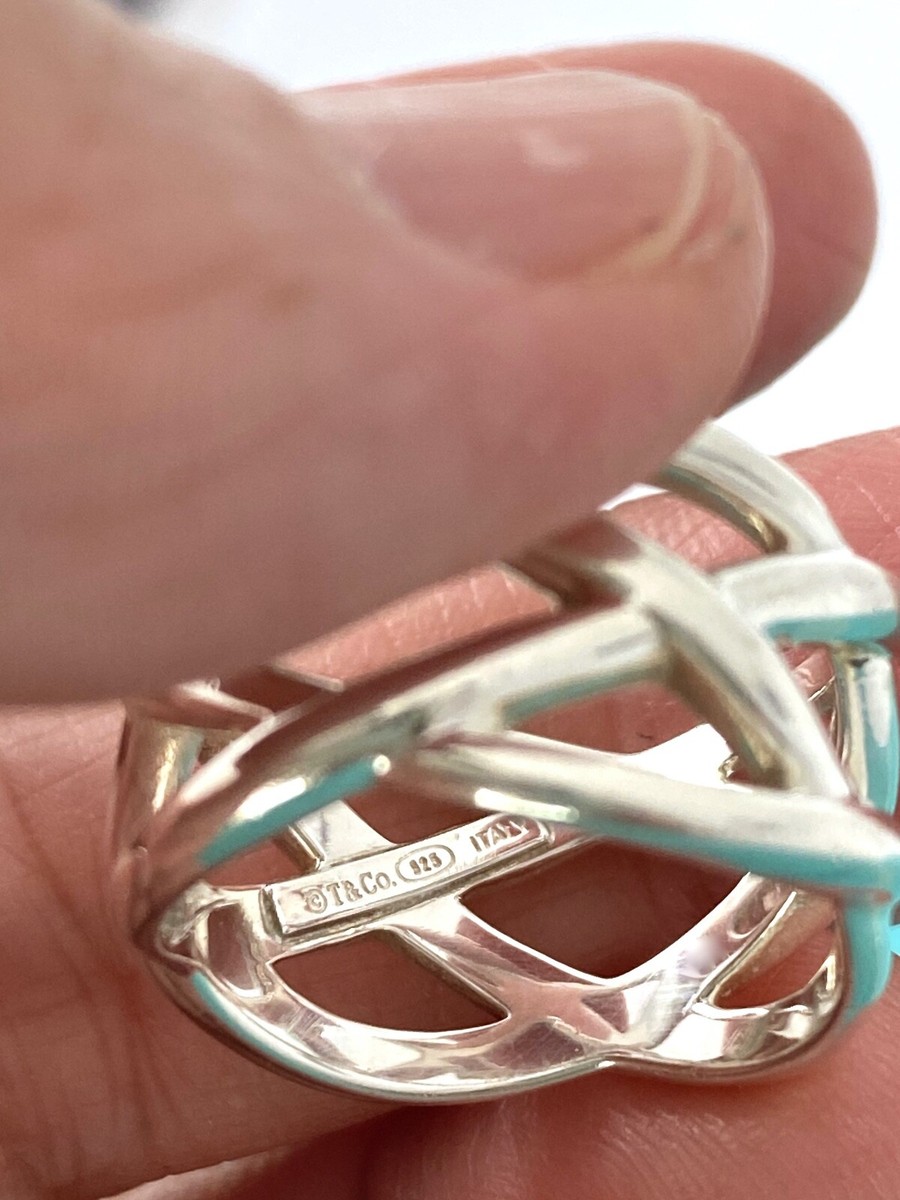 Tiffany & Co. Sz 6 Celtic Knot Wide Band Ring Love Sterling Tiffany & Co. Sz 6 Celtic Knot Wide Band Ring Love Sterling