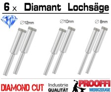 6x Granit Fliesen Diamant Bohrkrone Ø 8mm 10mm 12mm Glas Feinsteinzeug Bohrer XT