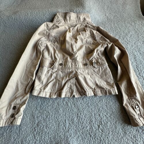 Mossimo Long Sleeve Jacket Beige Women's Medium Tee Womens 100% Cotton Button - Picture 2 of 9