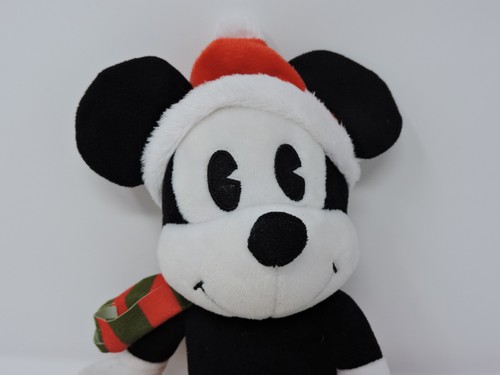 Disney Just Play Retro Mickey Mouse 10" Santa Hat Scarf 2021 Christmas Plush - Picture 5 of 5