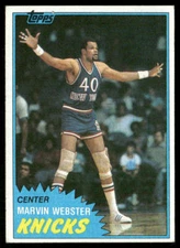 Marvin Webster 1981-82 Topps #E87 New York Knicks EX