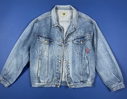 Blue Side Jacket Denim Jeans Herren Gebraucht Jacke Blau L Streetwear Jacke T8235