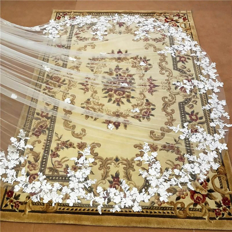 Wedding Bridal Veils 3 Meters Long Bride Cathedral Veil Train Shiny Veil - Image 4 of 4