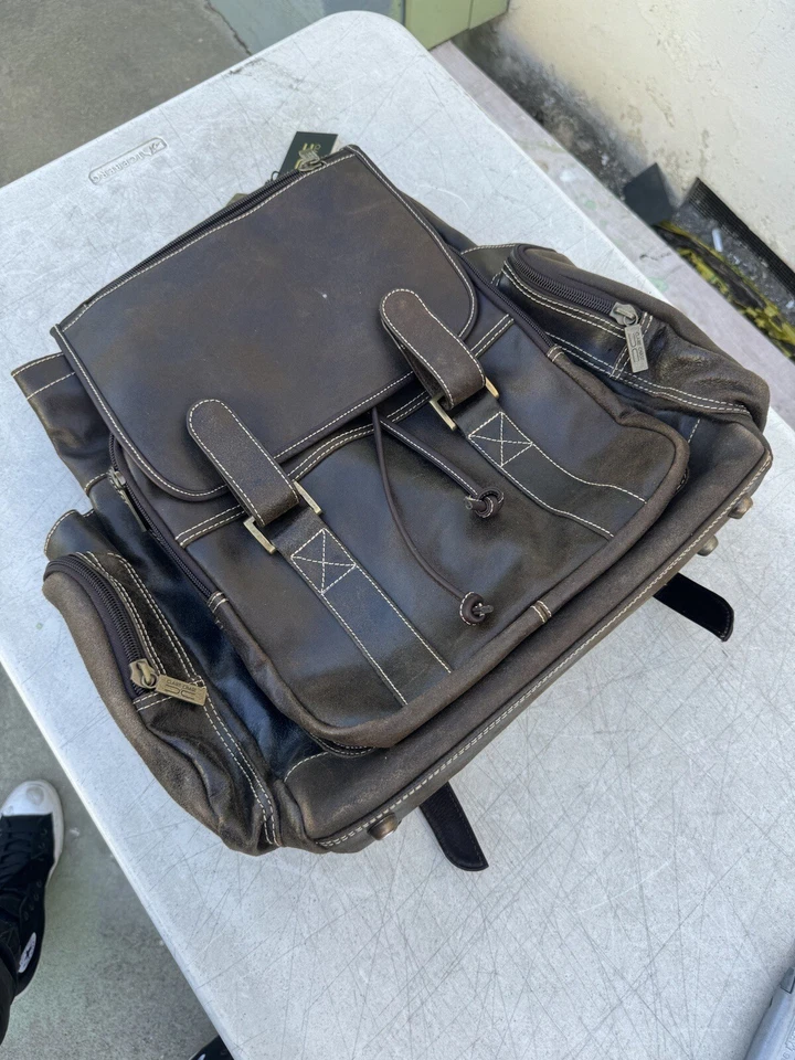Claire Chase Sierra Uptown Brown Leather Rucksack Backpack Bag Case New w/ Tags - Image 4 of 4