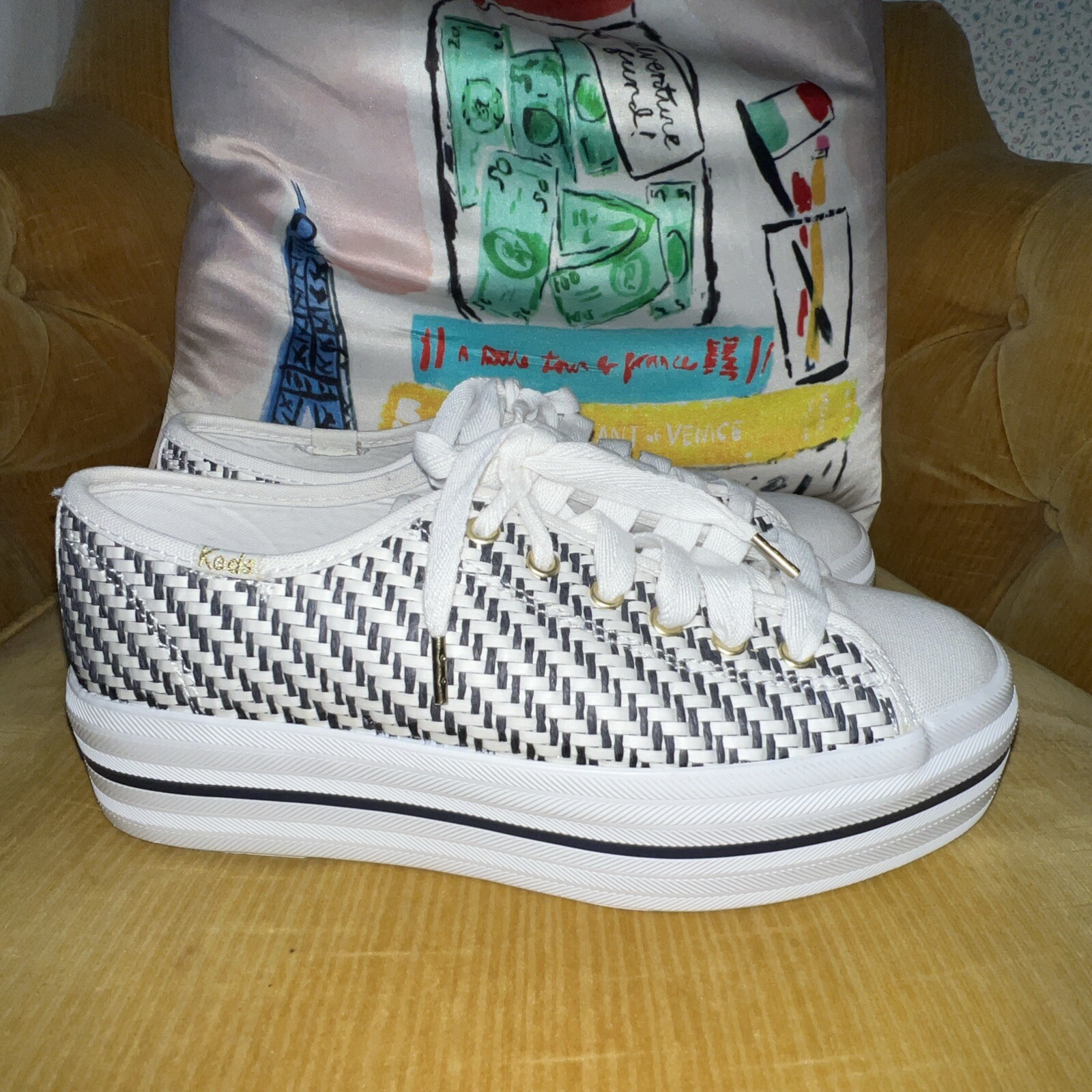 Keds X Kate Spade New York Triple Up Woven Sneakers Women's 8 NEW SOLD OUT image 9