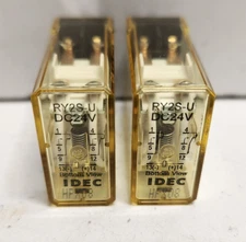 LOT OF 2 NEW NO BOX! IDEC DPDT 24V COIL RELAYS RY2S-U-DC24V