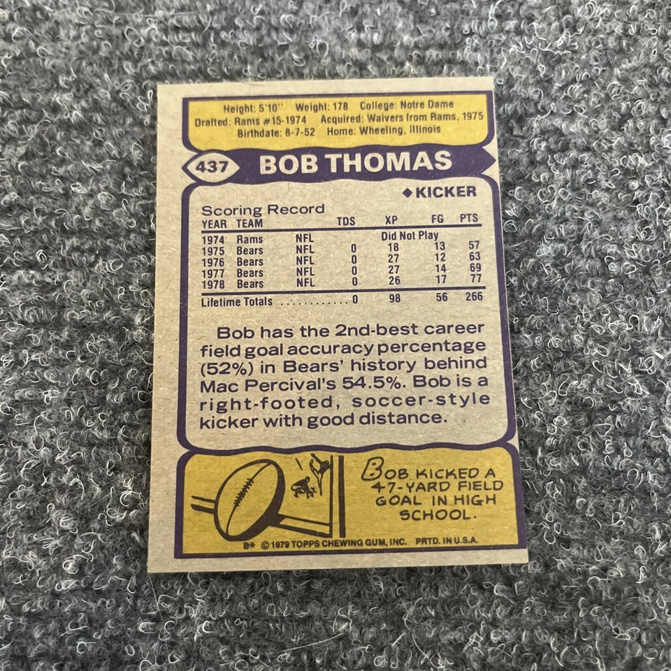 1979 Topps Bob Thomas #437 - Image 2 of 2