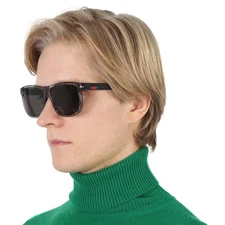 Gucci Grey Square Men's Sunglasses GG0010S 004 58 GG0010S 004 58
