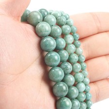 6-12mm Green Burmese Jade Beads AA Natural Round Smooth Loose Beads 15in Strand