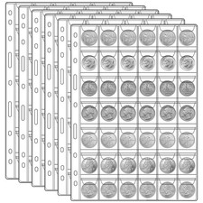 1050 Pockets Coin Sleeves 25 Sheets Plastic Coin Holders for Collectors NEW