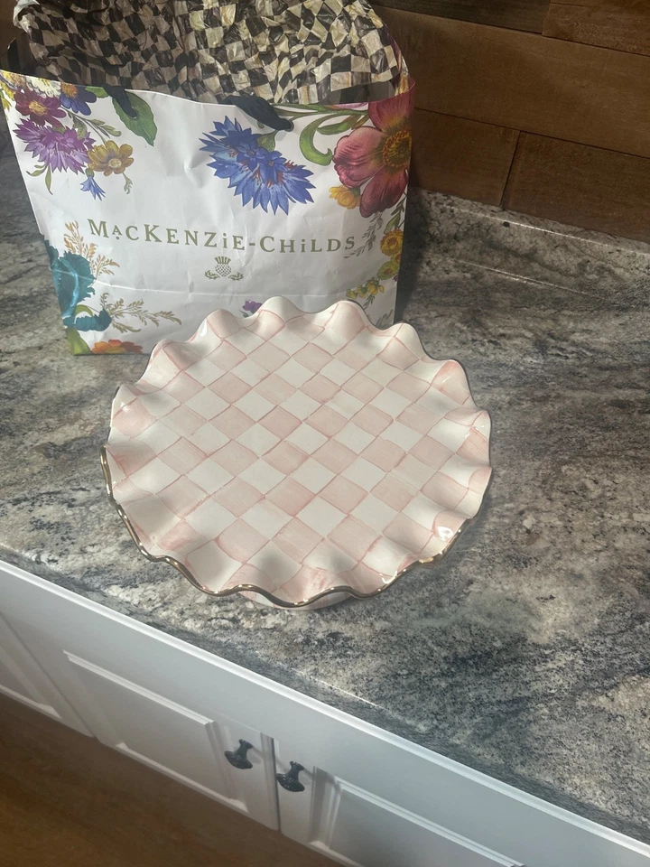 Soporte para pastel a cuadros rosados Mackenzie-childs Foto 3 de 4
