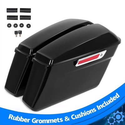 Black Hard Saddlebags Saddle Bags Fit For Harley Electra Street Glide 2014-2024