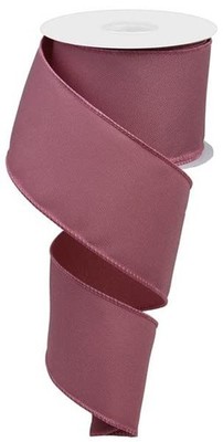 Solid Diagonal Weave Wired Edge Ribbon 10 Yards 2.5 Inch Dusty Rose Decor