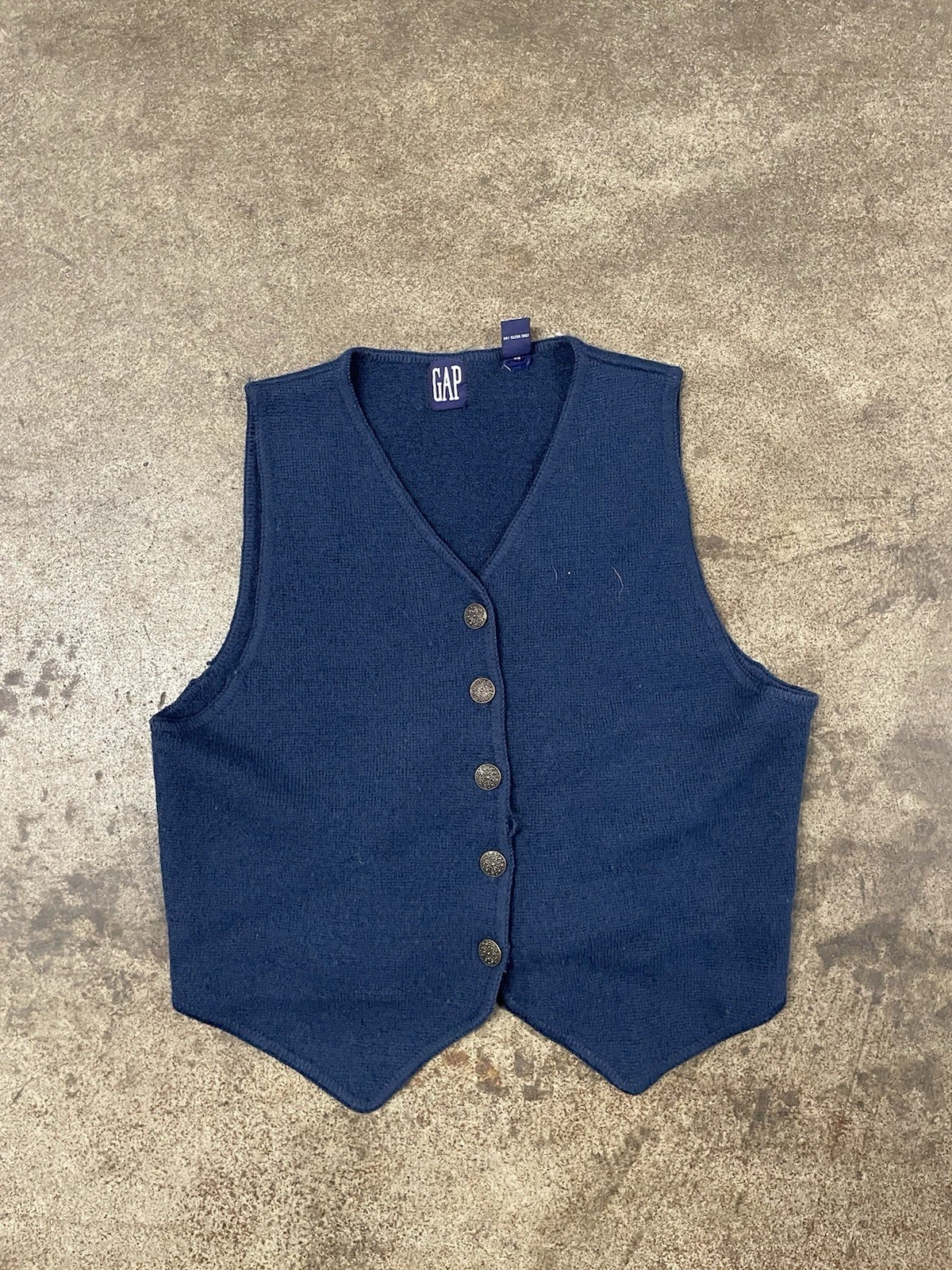 Vintage Gap Navy Wool Vest Button Up Size M Cabin Lodge Outdoors Work