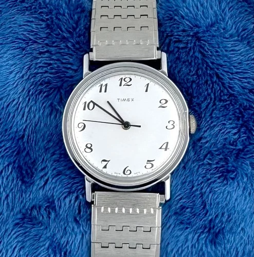 Vintage 1979 Timex Mercury Mechanical/Stainless Bracelet Men's Watch 35mm