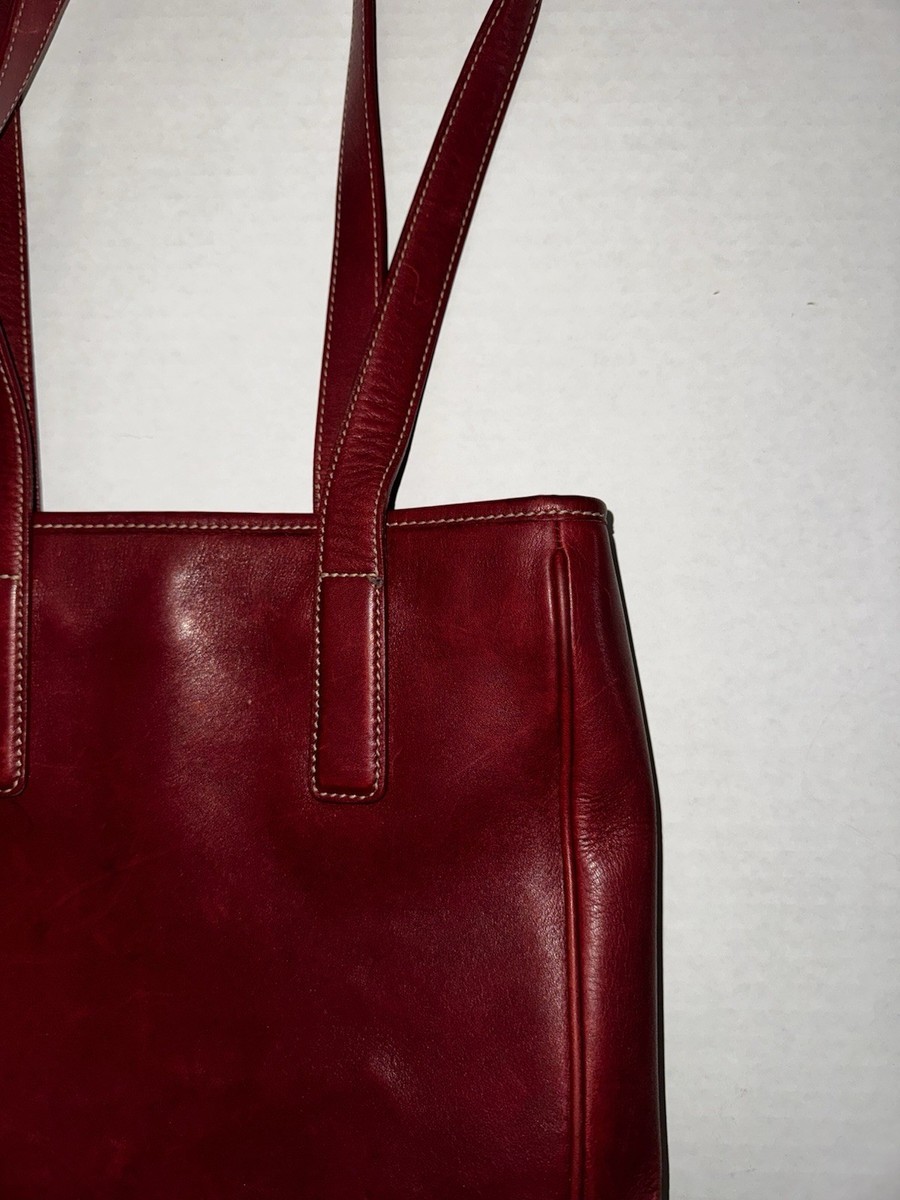 バッグ Y2K COACH Hamptons Leather Lunch Totebag Coach Vintage Red Leather Hampton Lunch Tote Bag L2S 7776 Y2K