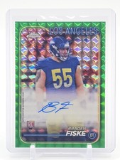 BRADEN FISKE 2024 TOPPS CHROME GREEN GEOMETRIC ROOKIE AUTO /99 RAMS Q7061