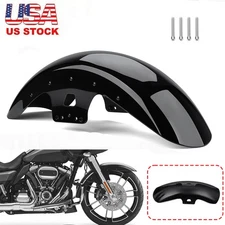 19"Gloss Black Front Fender For Harley Touring Street Road Glide Road King 14-25