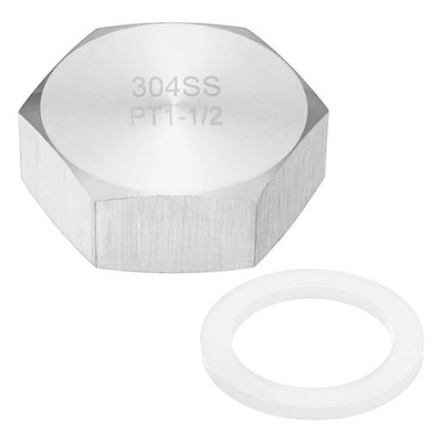 1-Pack Hex End Cap, 1-1/2 Inch PT Female Thread Pipe Fitting