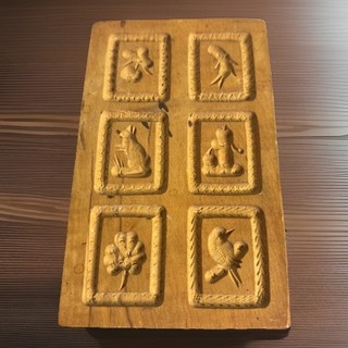 Vintage Carved Wood Springerle Mold Cookie Press 6 Designs 6.5X4”