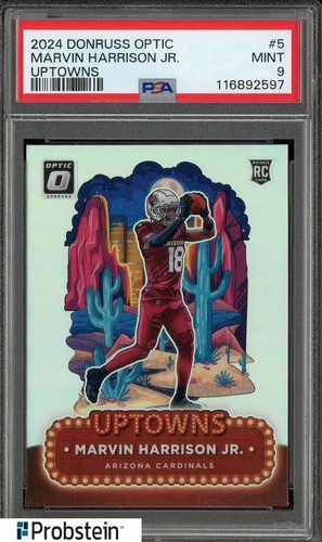 2024 Donruss Optic Uptowns #5 Marvin Harrison Jr Cardinals RC Rookie SSP PSA 9