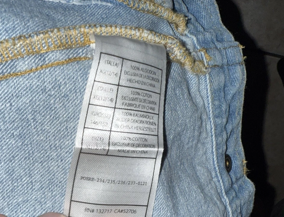 JAQUETA JEANS AZUL M&M'S IDADE 7-8 ANOS ALGODÃO MENINAS ARCO-ÍRIS LANTEJOULAS 128CM - Imagem 4 de 4