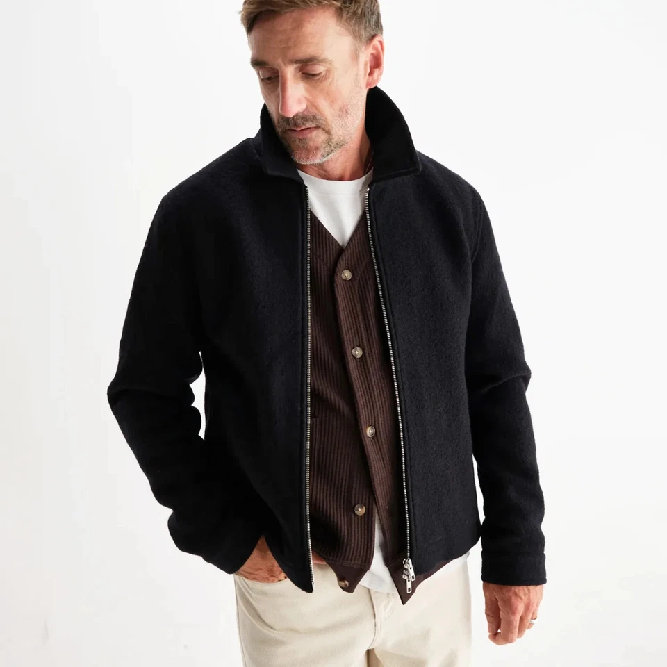 Wax London Jacket - Mens Wax London Eldon Jacket - Boiled Wool - Navy - BNWT - Image 3 of 4
