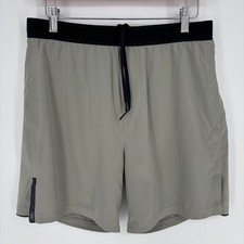 Rhone Swift Shorts Mens Medium Gray Lined Performance Gym Running Training