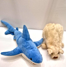 2 hand puppets 1 country critters pig 1 unbranded blue shark