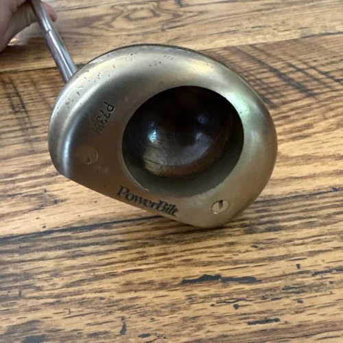 RARE VTG POWERBILT PUTTER WOOD/Brass Head P73W RH 35" Vintage Golf Club MCM