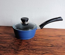 TOP: Berndes Mini-Stieltopf Aluguß Antihaft + Glasdeckel _ 1 L / 16 cm / blau