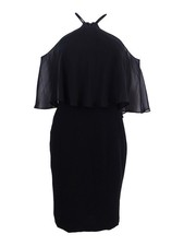 Calvin Klein Women's Cold-Shoulder Popover Sheath Dress