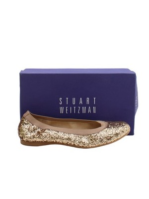 Stuart Weitzman flache Damenschuhe UK 6,5 goldfarben 100 % andere Ballerinas