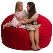 Ultimate Sack 5ft Bean Bag Chair, Oversized Indoor Comfy Lounger, Red Open Box 