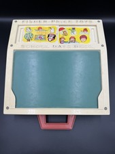 Vintage 1972 Fisher Price School Days Portable Play Desk W Letters Numbers Cards