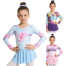 Girls Set Dance Outfit Gymnastics Dancewear And Hair Band Costume Ballet Show