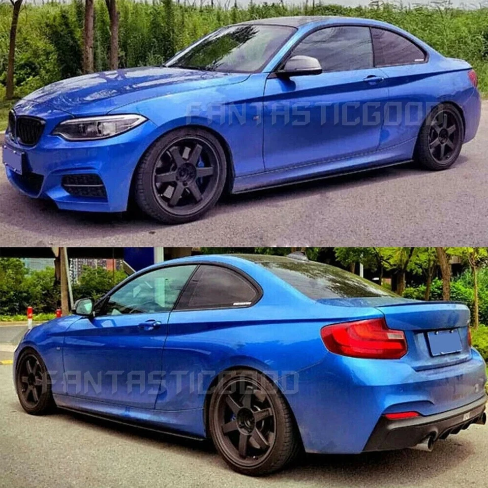 Комплект удлинителей для глянцевых черных боковых юбок для BMW F22 M235i M240i M2 F87 2015-2021 годов выпуска - Изображение 2 из 3