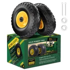 4.10/3.50-4 Flat Free Tire & Wheel 10-Inch Solid Replacement for Hand Trucks