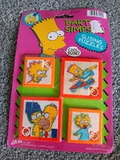 Bart Simpson Sliding Puzzles The Simpsons 1990 Ja-Ru NO. 191 SEALED on card 1990