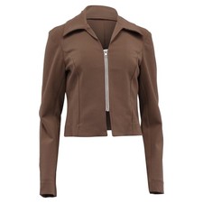 Reformation Sammi Knit Jacket In Brown Micromodal Women Ochre Size 8