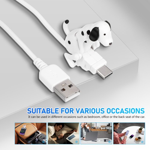 2 Pieces Creative Puppy Charging Cable Dog Charger Funny Type- Phone - 第 5/12 張圖片