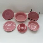 Vintage Fiesta Homer Laughlin Rose Retired 7 Piece Setting Fiestaware