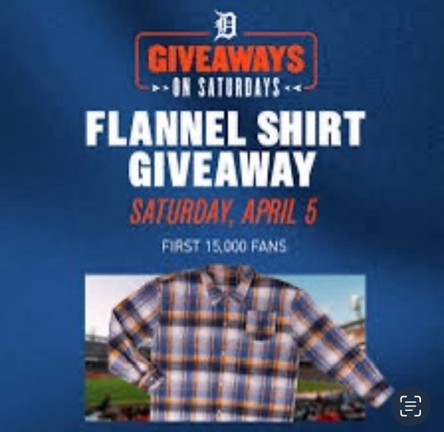 Detroit Tigers Flannel Shirt, 4/5/25 SGA, Size X-Large, XL, NWT!! 🐅⚾️ - Picture 2 of 3