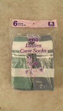 Vtg 6-Pr Ladies Sport Crew/Tube Socks 80/20 Cotton/Poly NOS 9-11 Tennis USA made