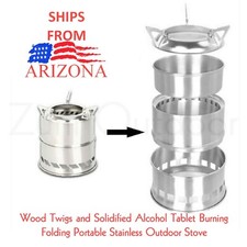 Wood Burning Collapsible Portable Outdoor Stove Camping Survival SHIPS ARIZONA!