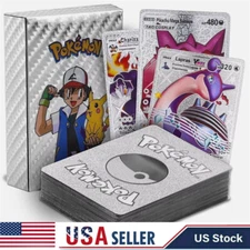 New Foil SILVER PACK 55 CARDS TCG GX Vmax GX Card Charizard Rare Pokemon